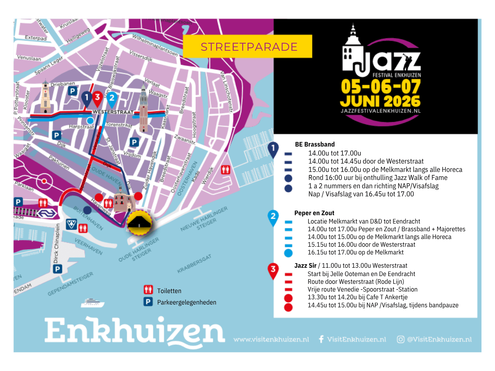 Waar vind je welke band tijdens de Streetparade?